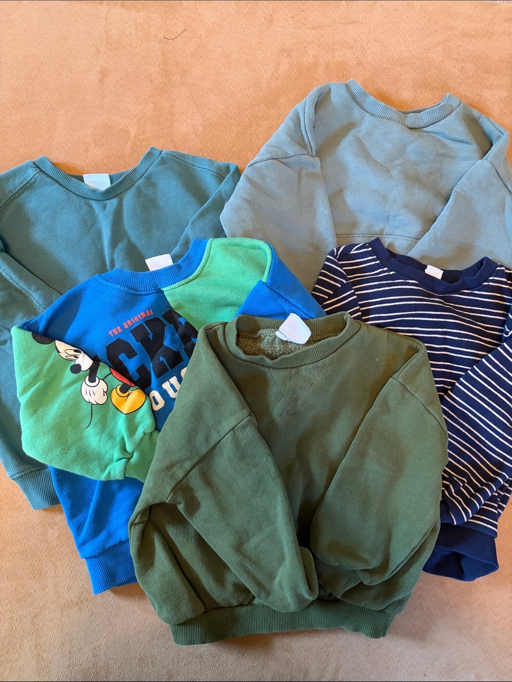 Kids Olive Green Crewneck Sweatshirt - Classic Everyday Pullover